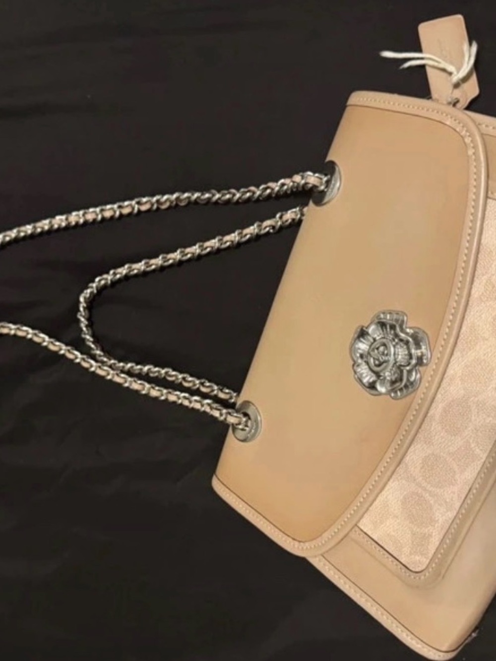 Coach Parker Convertible Shoulder Bag in Leather and Signature Canvas (Taupe)